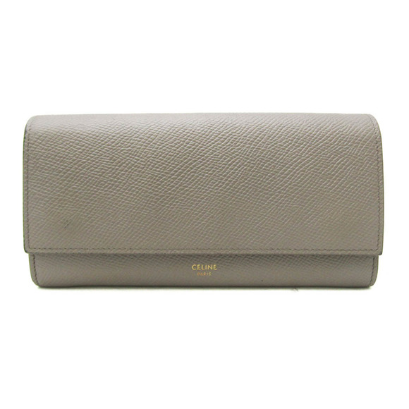 Celine Large Flap Wallet 10B563BEL Women's  Calfskin Long Wallet (bi-fold) Gray - Picture 1 of 10